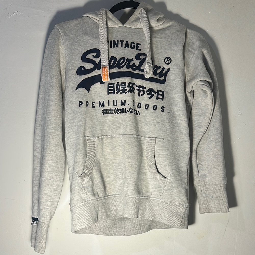 Superdry Gray Sweatshirt Casual Sporty Design